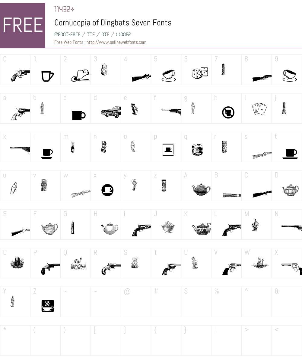 Cornucopia of Dingbats Seven Font Screenshots