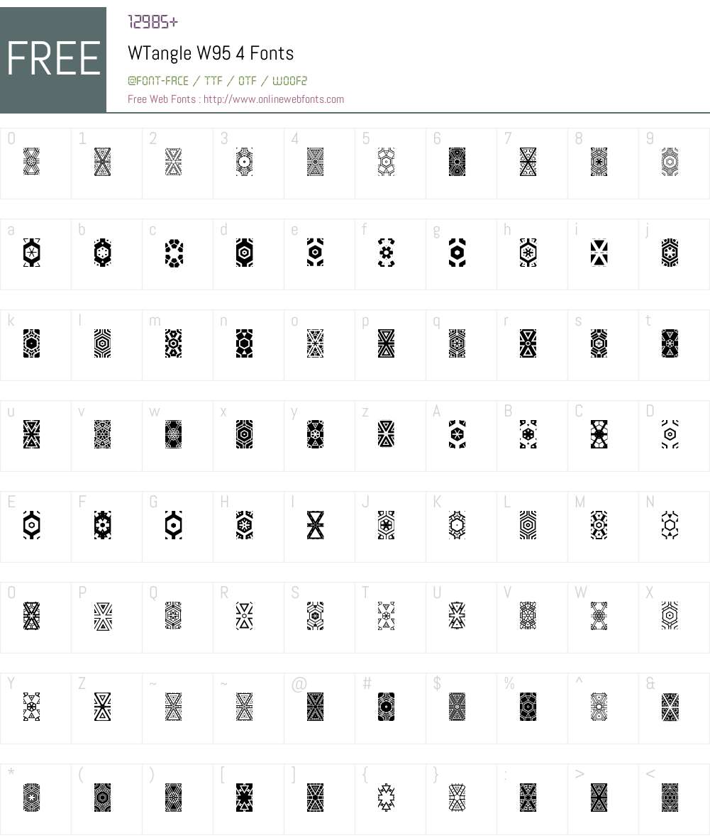 WTangle Font Screenshots