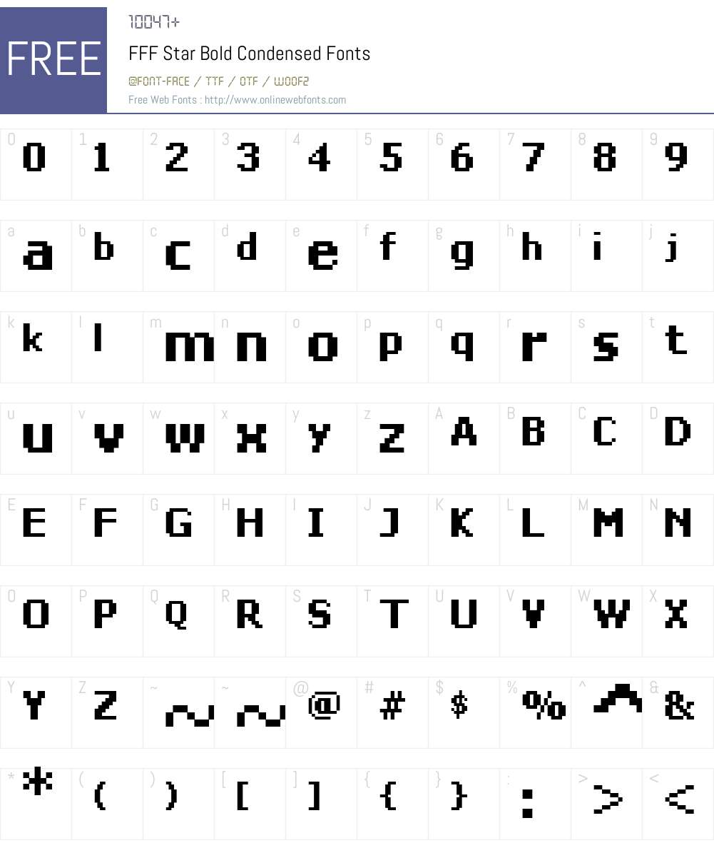 FFF Star Bold Condensed Font Screenshots