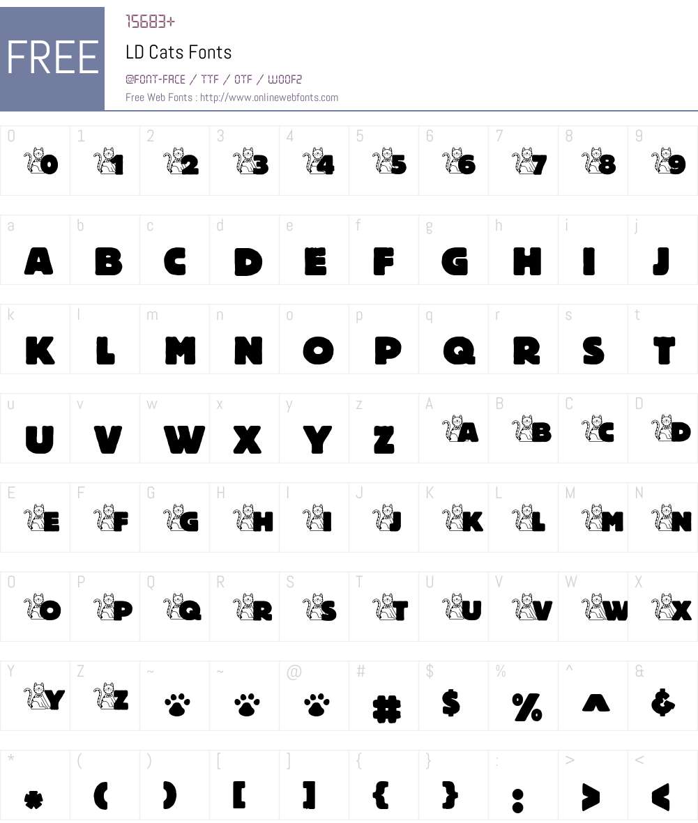 LD Cats Font Screenshots