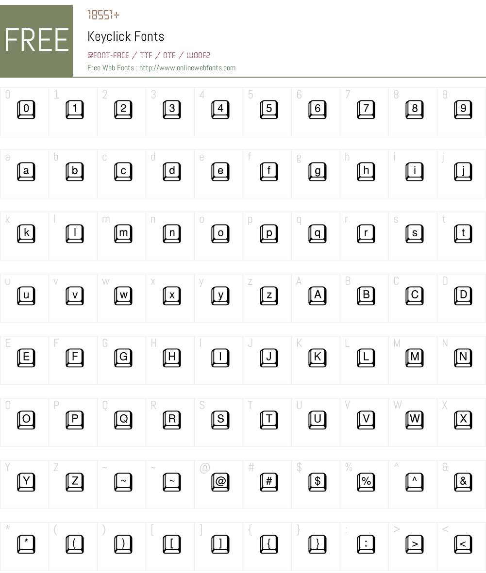 Keyclick Font Screenshots