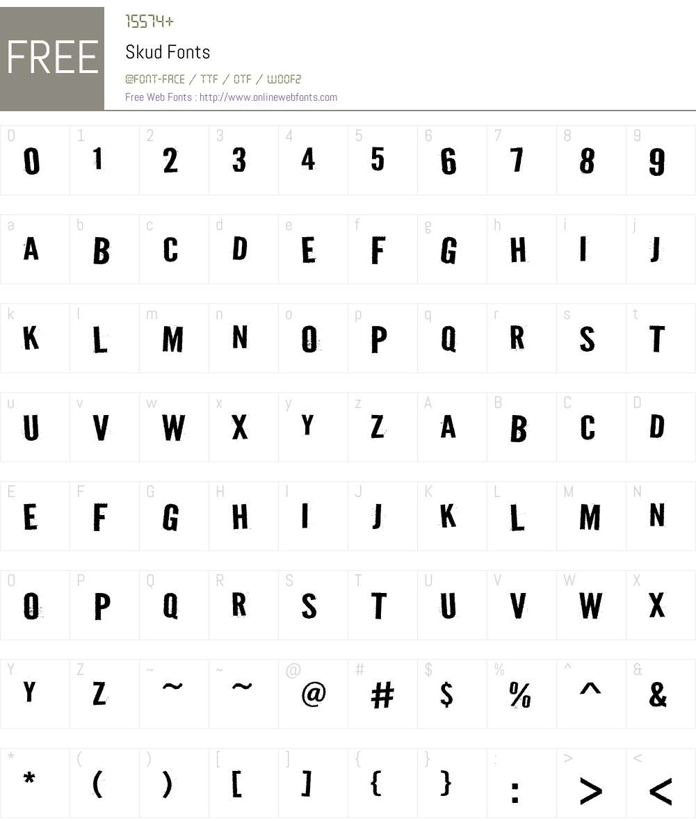 Skud Font Screenshots
