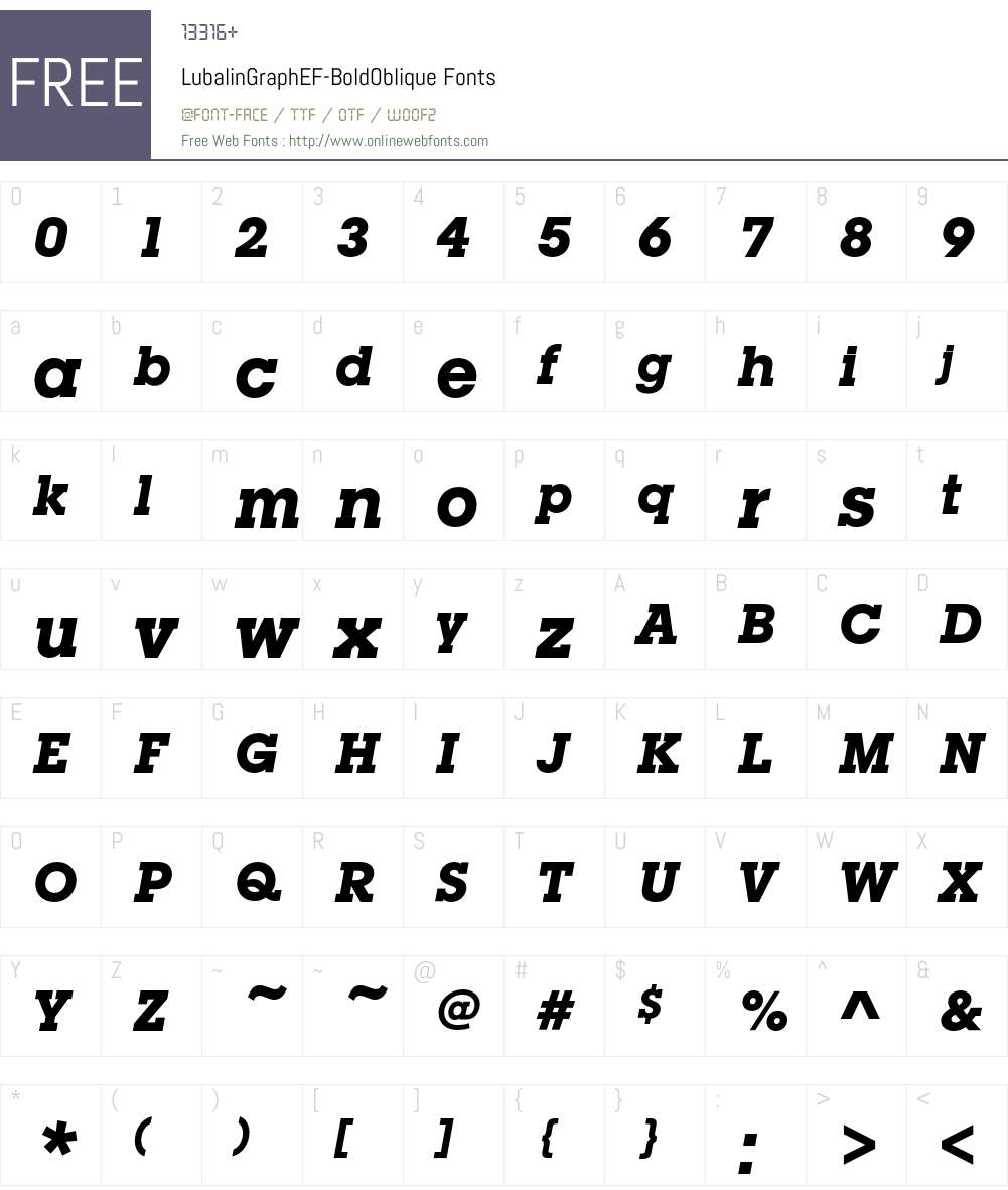 LubalinGraphEF Font Screenshots
