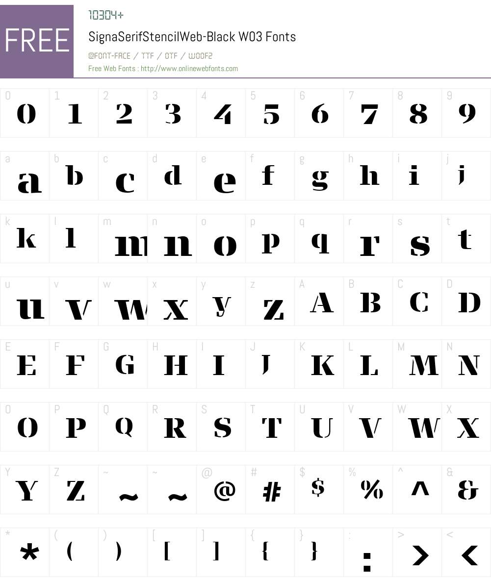 FF Signa Serif Stencil Font Screenshots