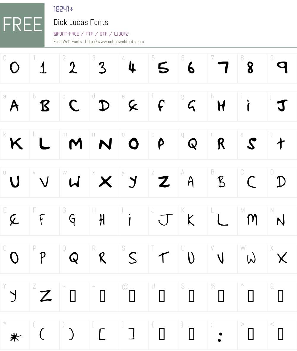 Dick Lucas Font Screenshots