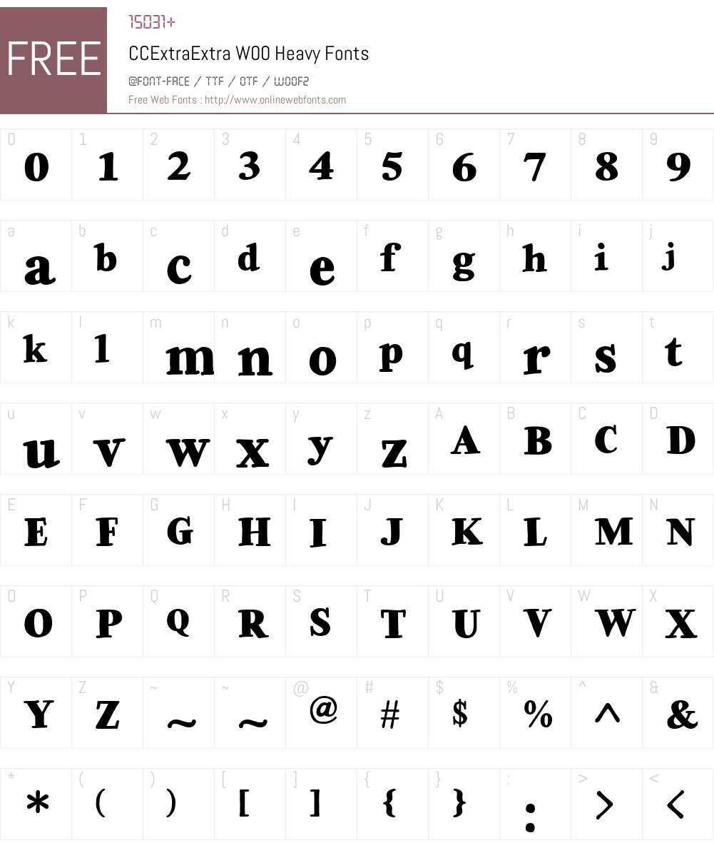 CCExtraExtraW00-Heavy Font Screenshots
