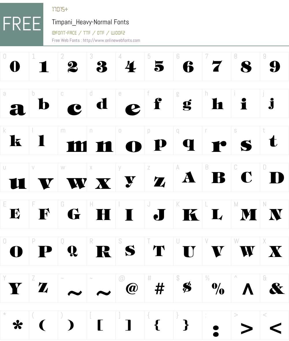 Timpani_HeavyNormal Converted from C1DTIMPANIN.TF1 by ALLTYPE Fonts