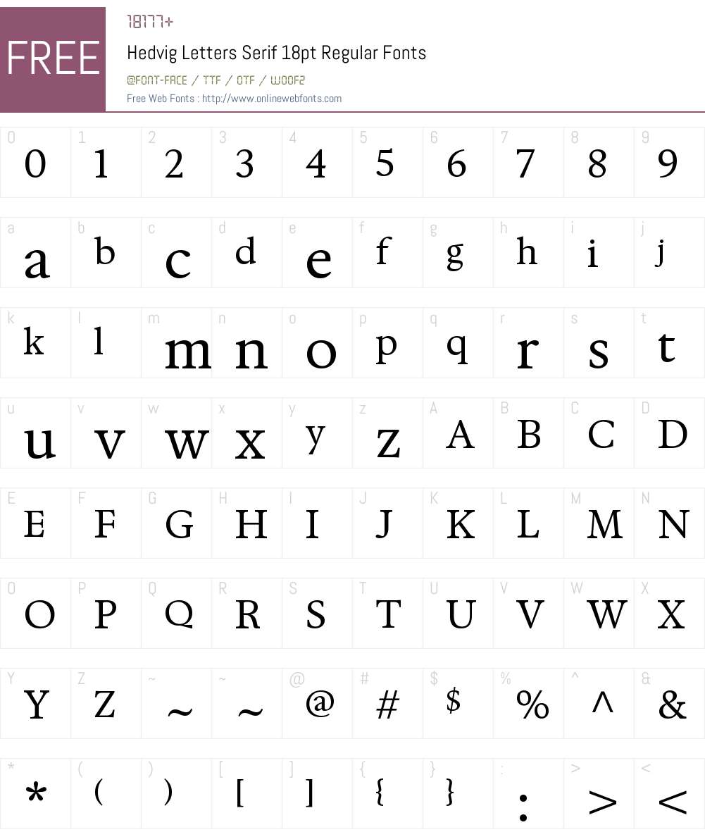 Hedvig Letters Serif 18pt 1.000 Fonts Free Download - OnlineWebFonts.COM