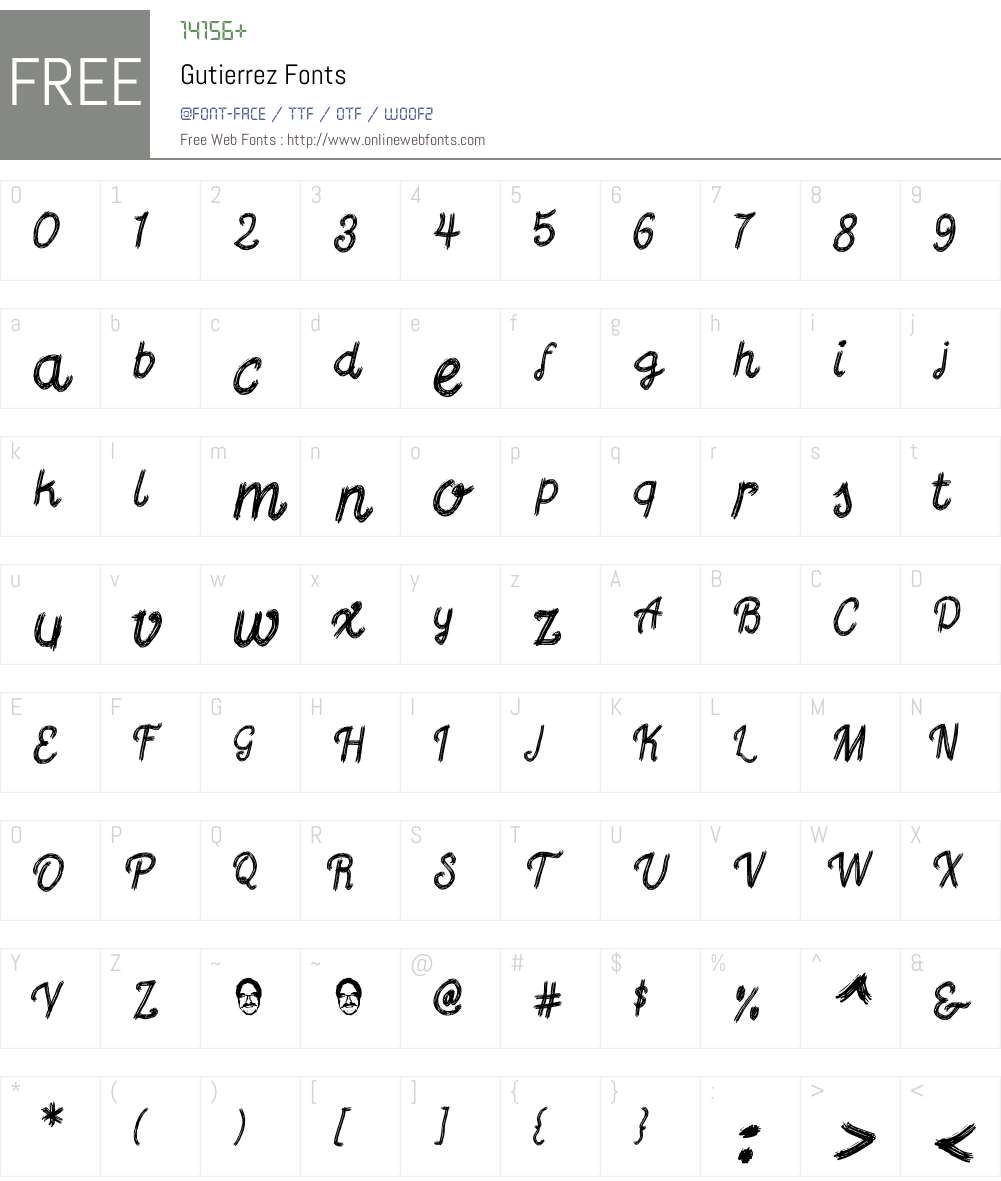 Gutierrez 1.00 August 29, 2014, initial release Fonts Free Download ...