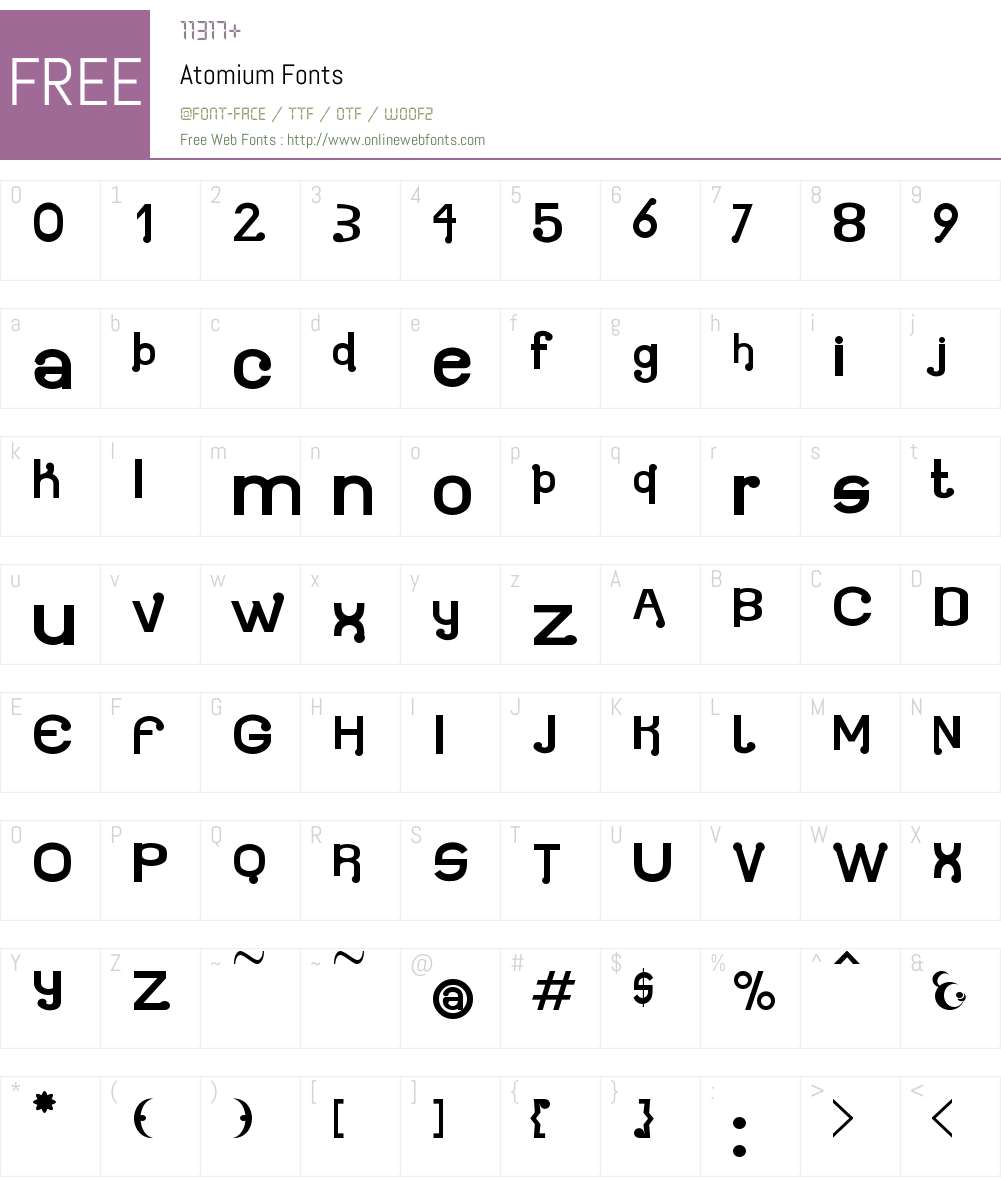 Atomium Font Screenshots