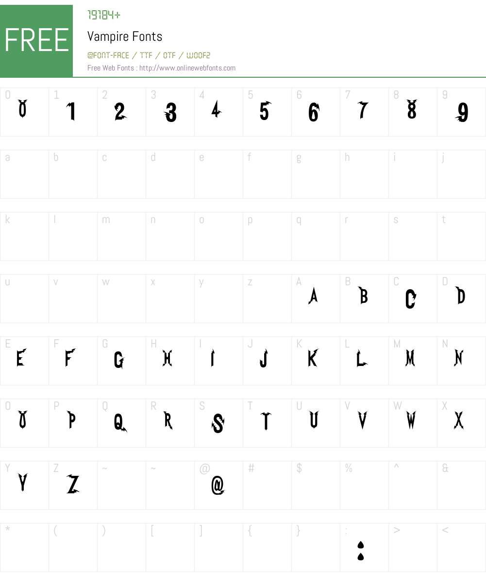 Vampire Font Screenshots