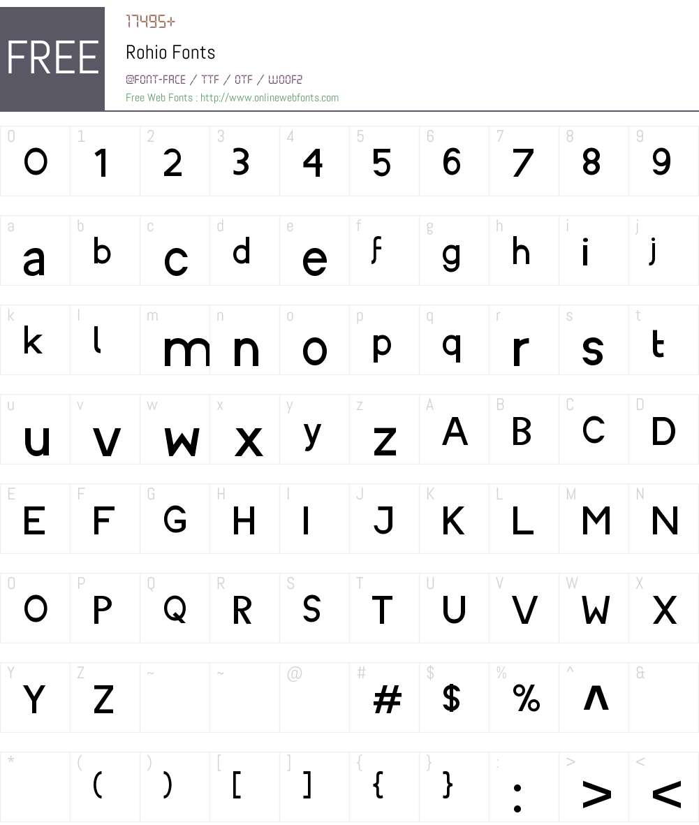 Rohio Font Screenshots