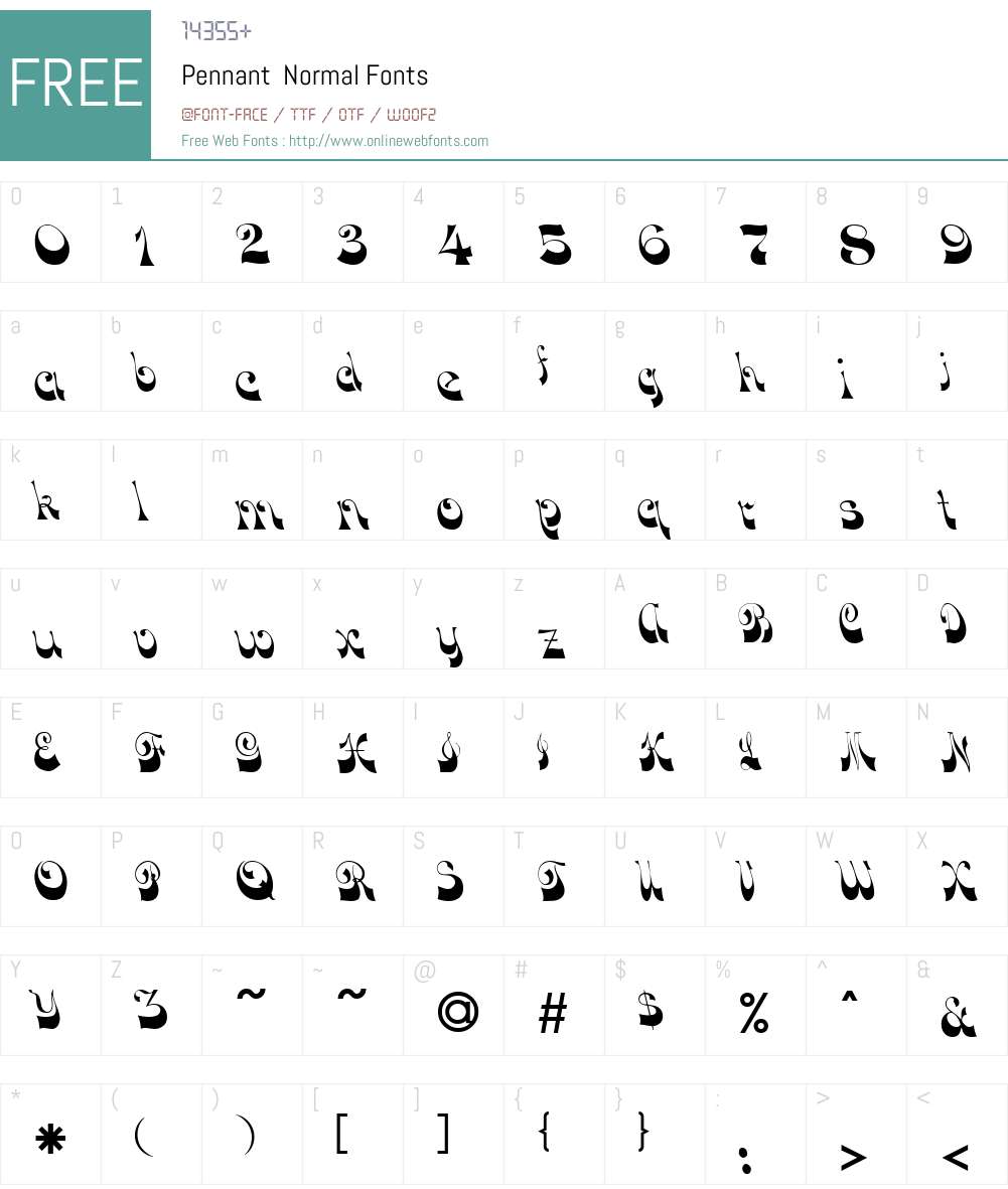 Pennant Font Screenshots