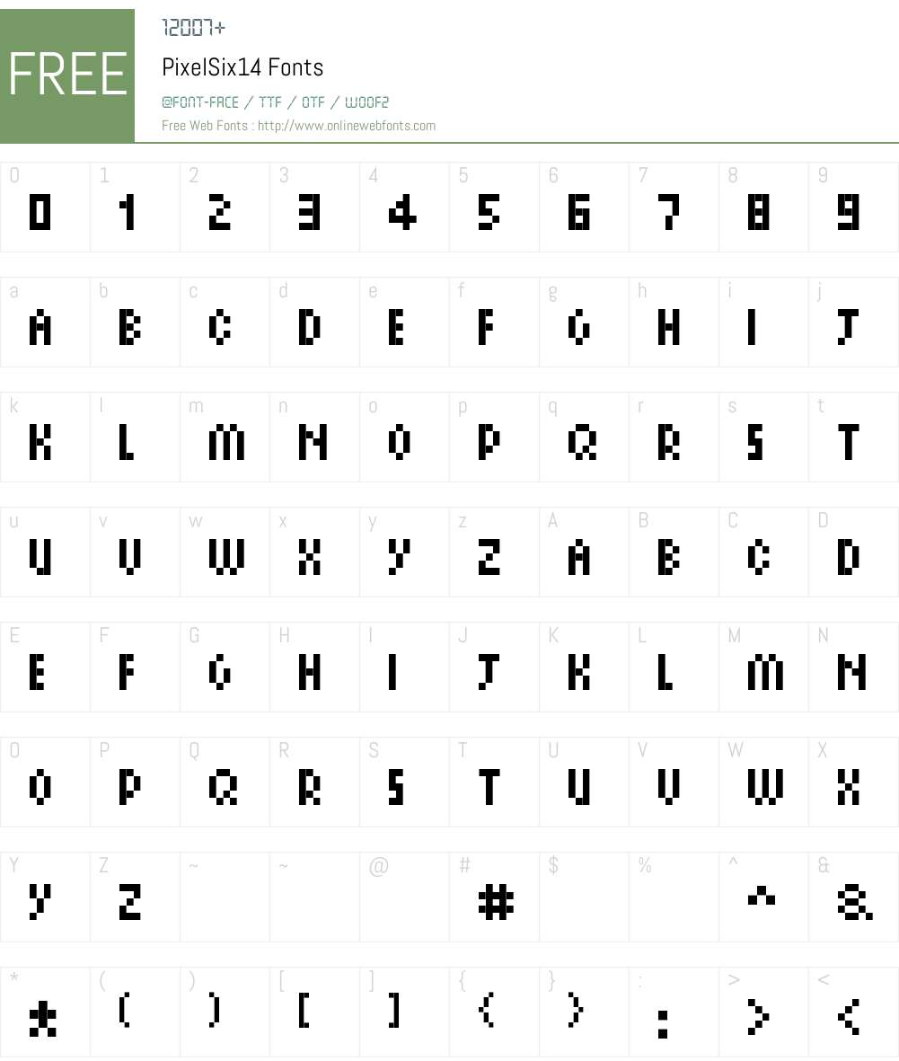PixelSix14 Font Screenshots