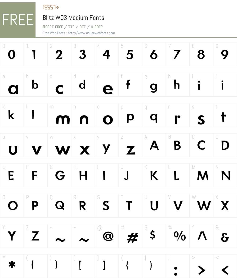 Blitz Font Screenshots