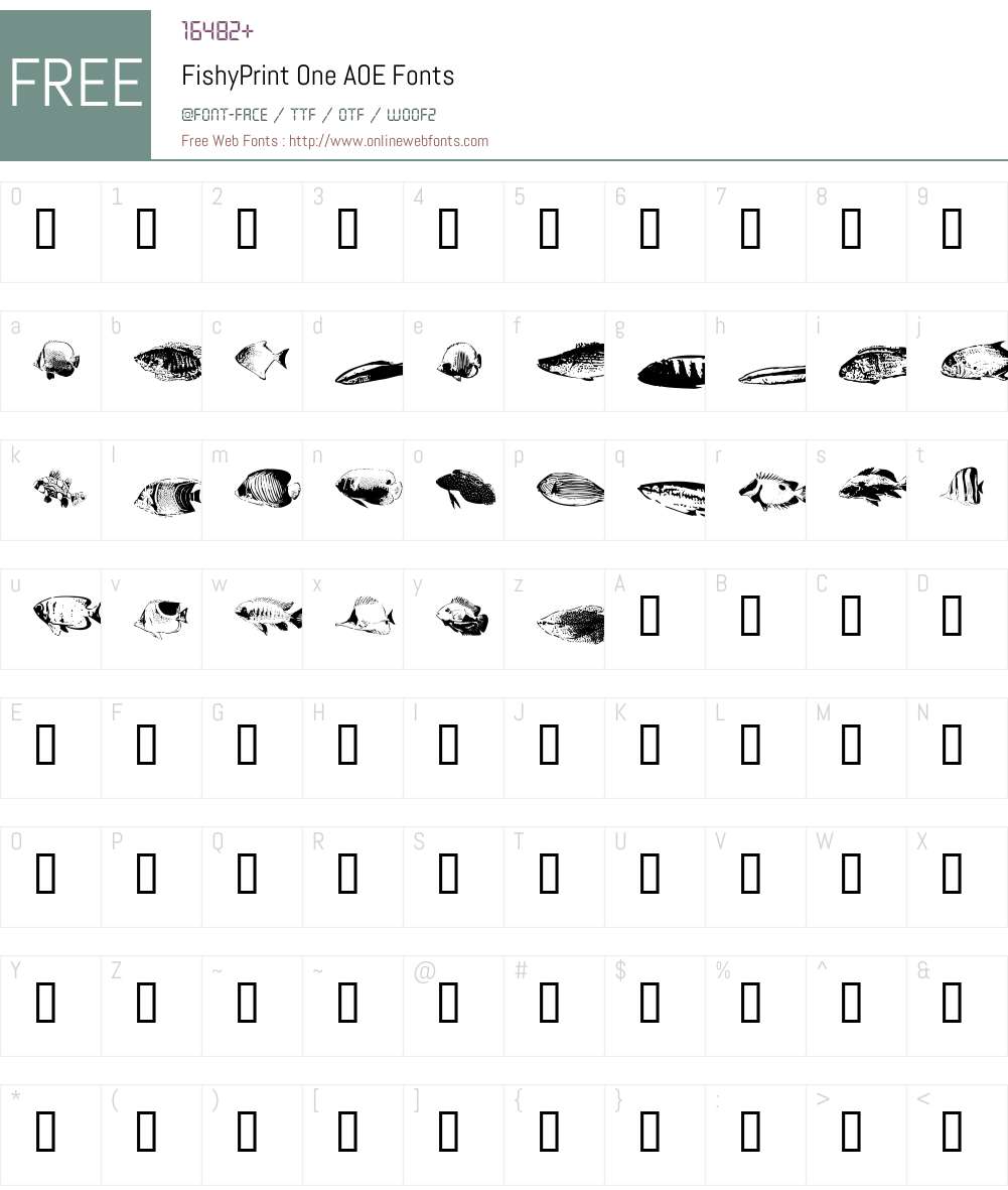 FishyPrint One AOE Font Screenshots