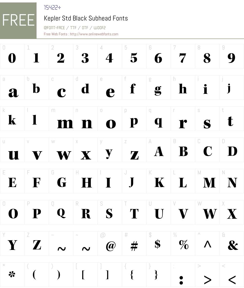 Kepler Std Font Screenshots
