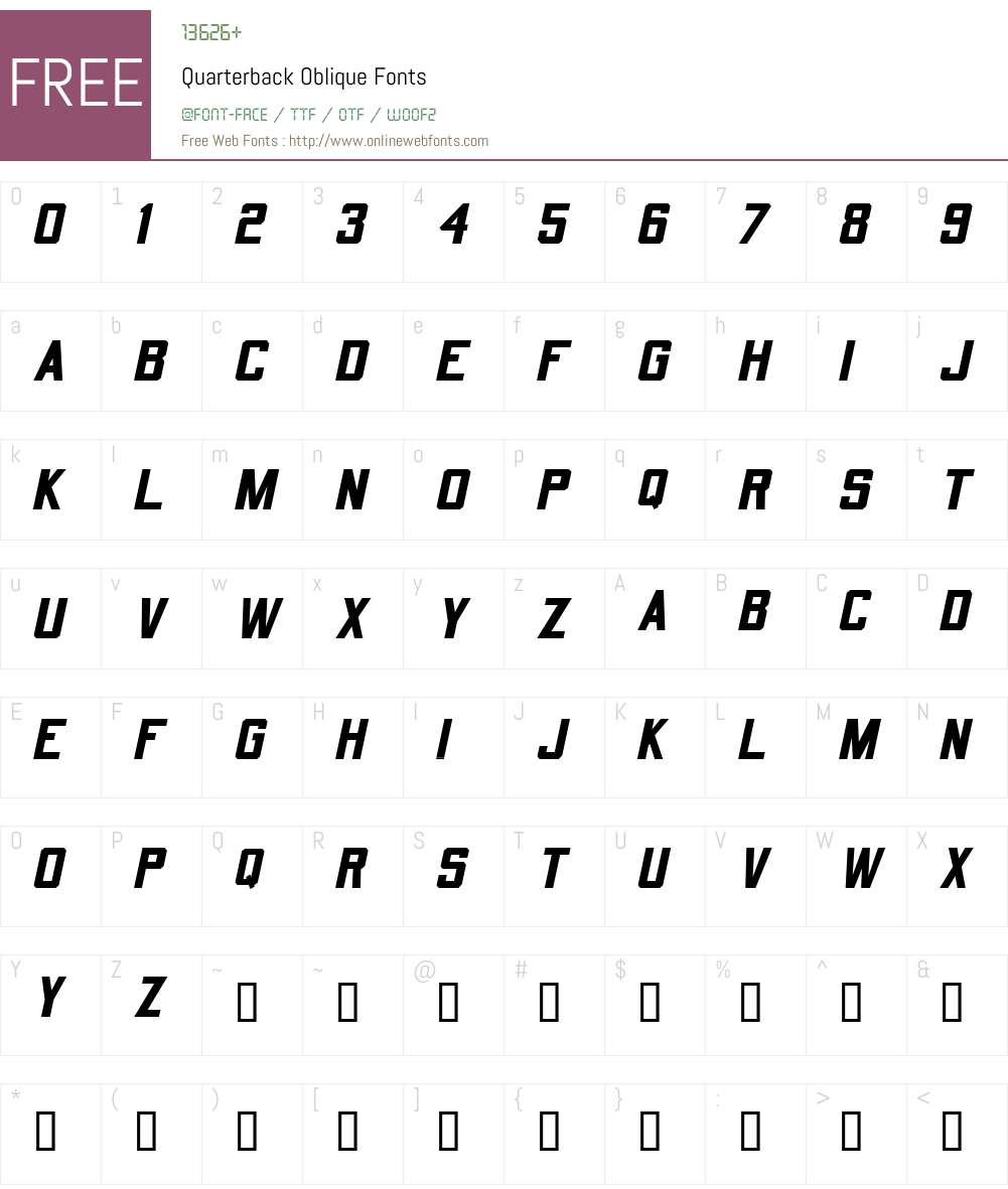 Quarterback Font Screenshots