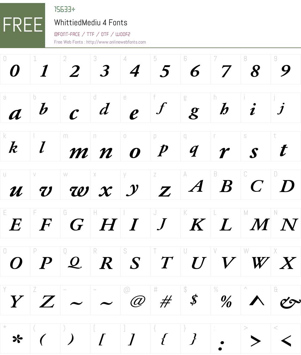 WhittiedMediu 4 Font Screenshots
