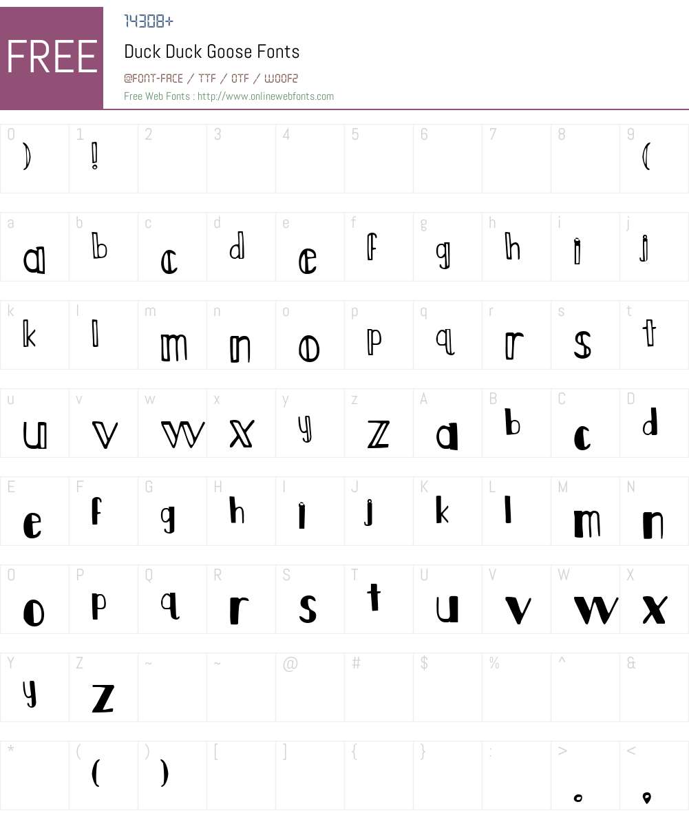 Duck Duck Goose Font Screenshots