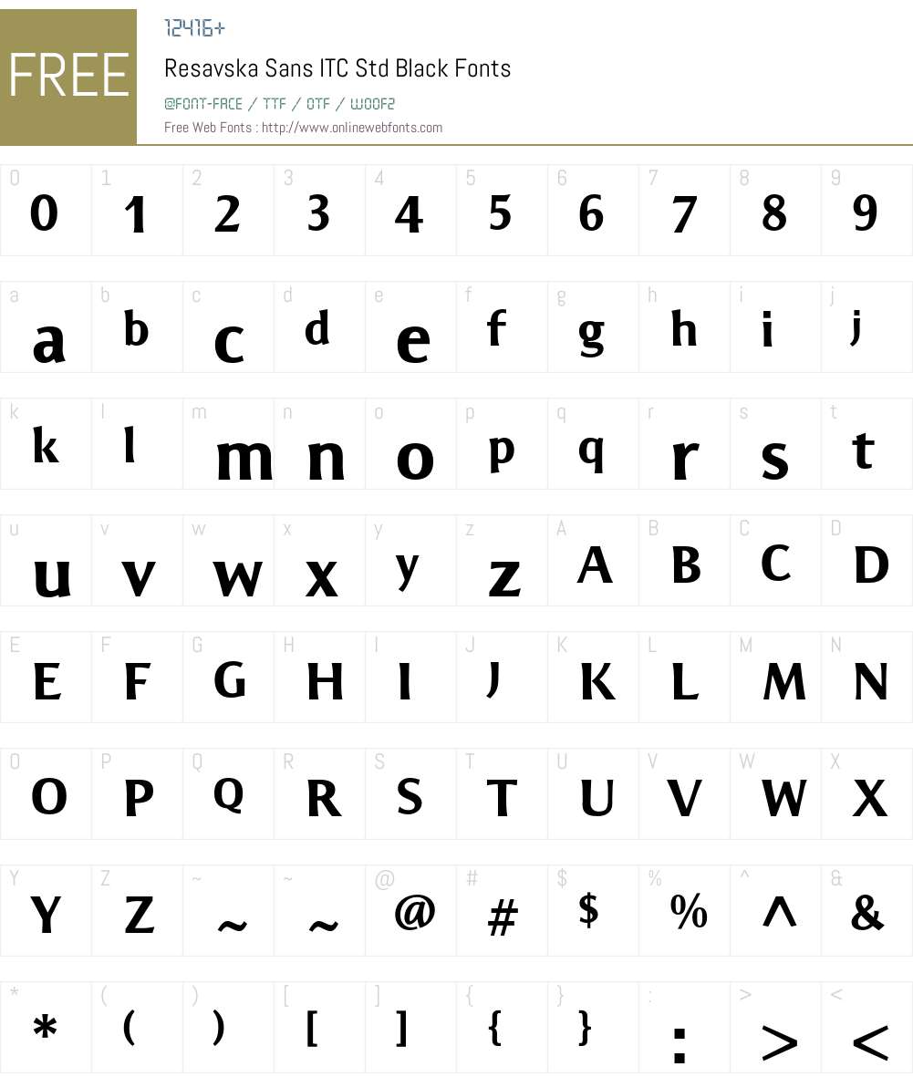 Resavska Sans ITC Std Font Screenshots