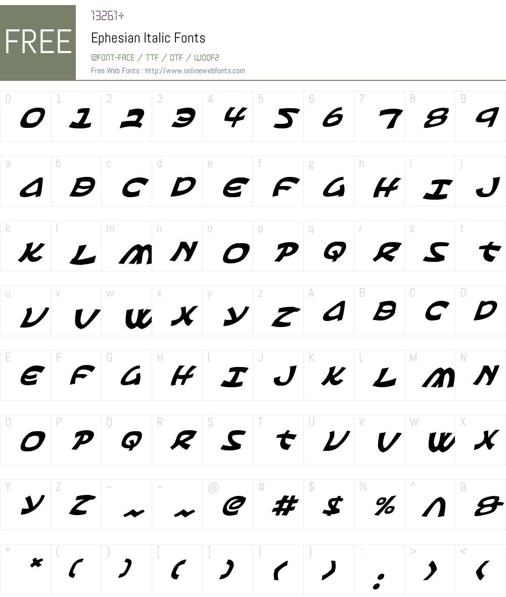 Ephesian Italic Font Screenshots