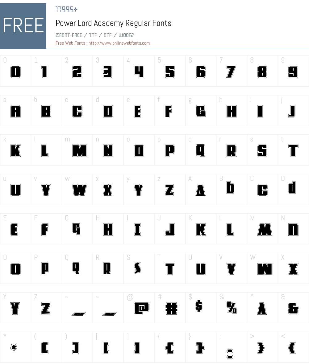 Power Lord Academy Font Screenshots