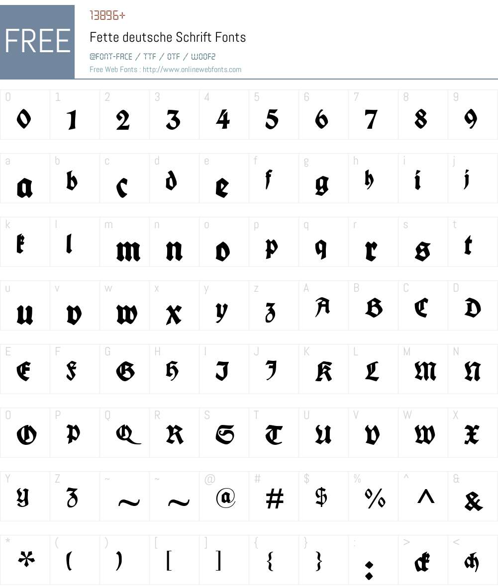 Fette deutsche Schrift Font Screenshots