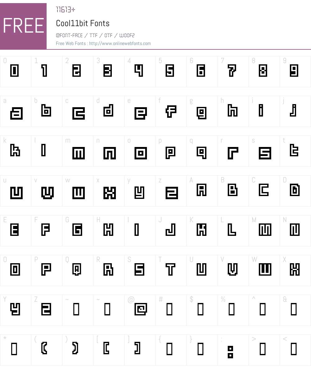 Cool11bit Font Screenshots