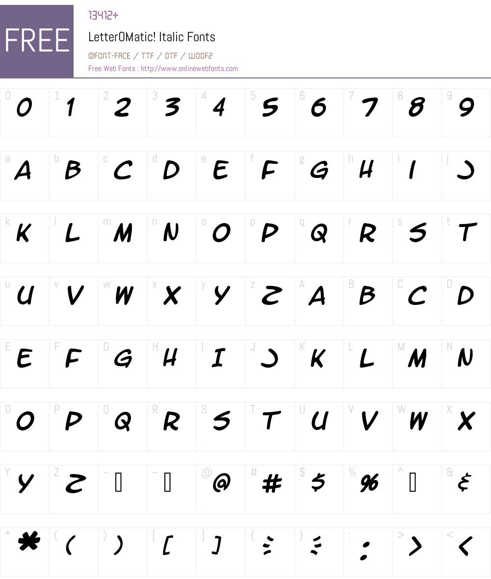 LetterOMatic! Font Screenshots
