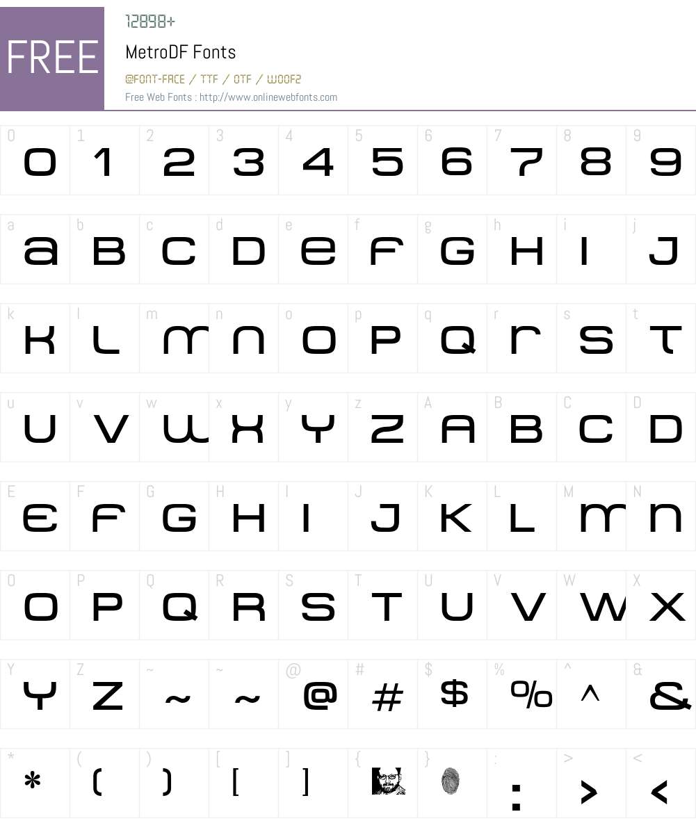 MetroDF Font Screenshots