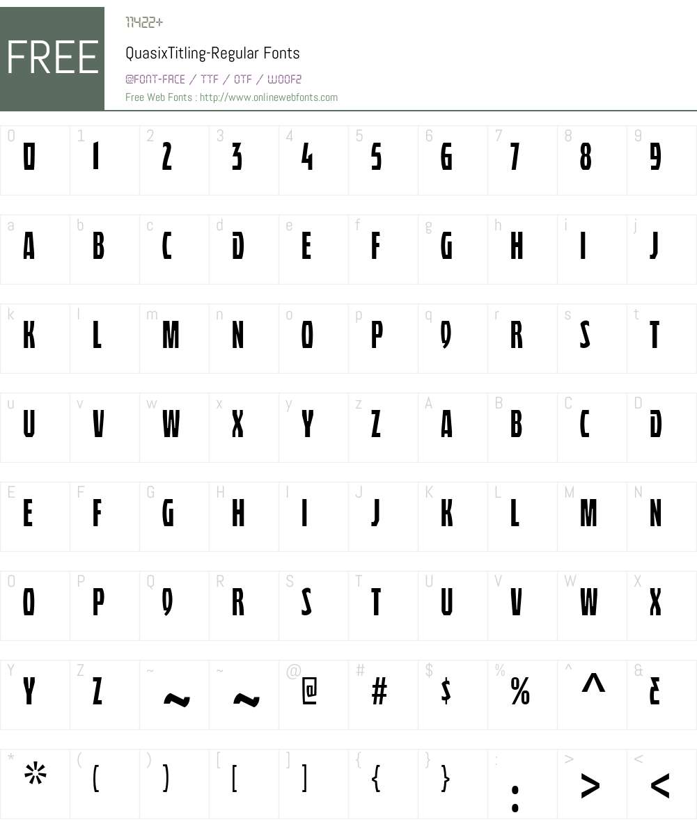 Quasix Titling Font Screenshots