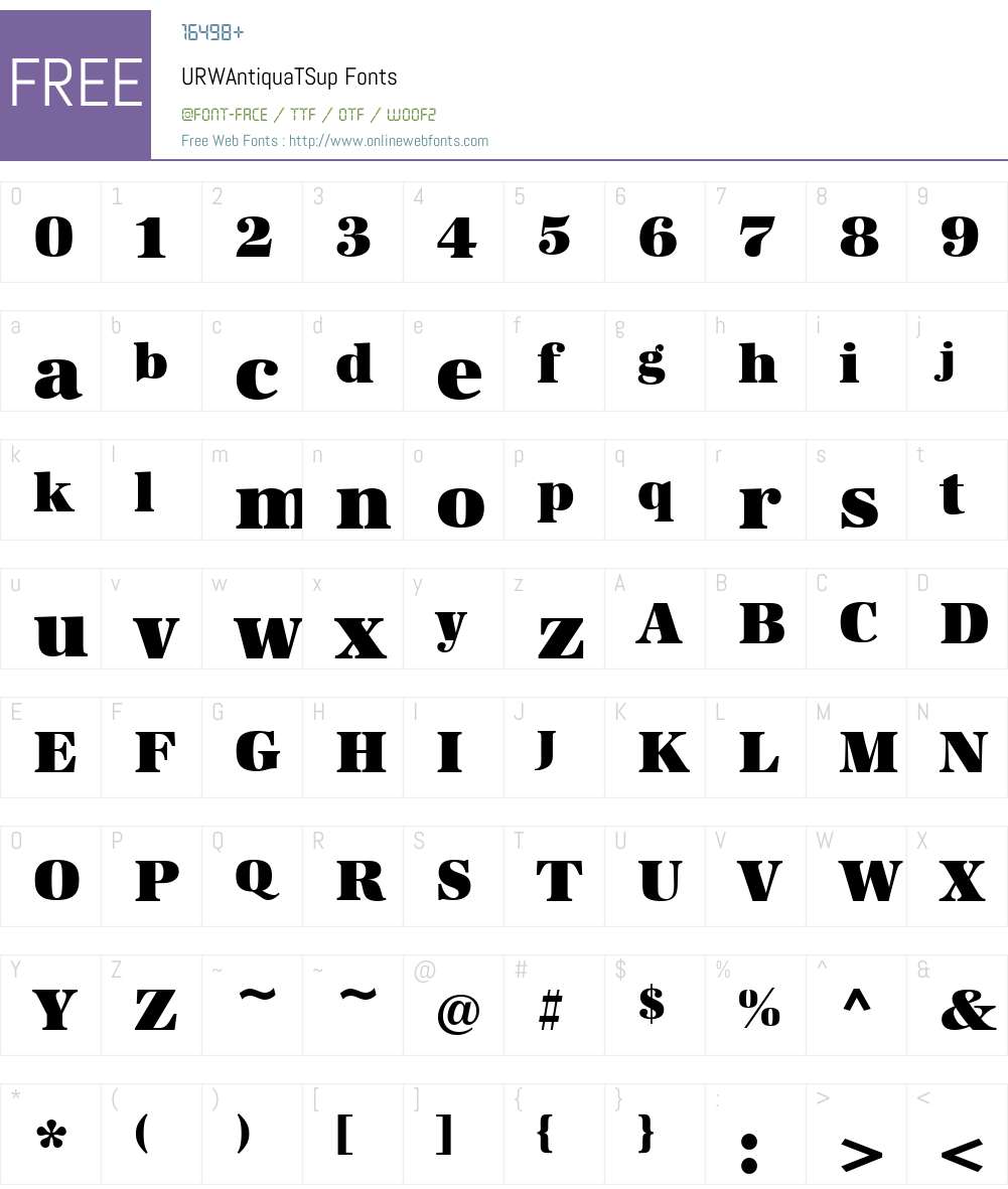 URWAntiquaTSup Font Screenshots