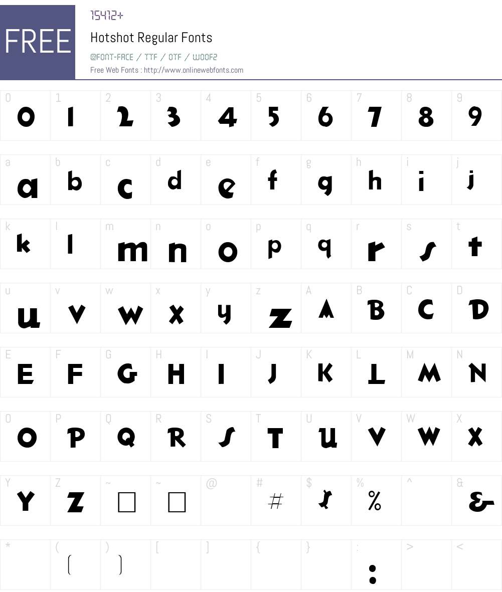Hotshot Font Screenshots