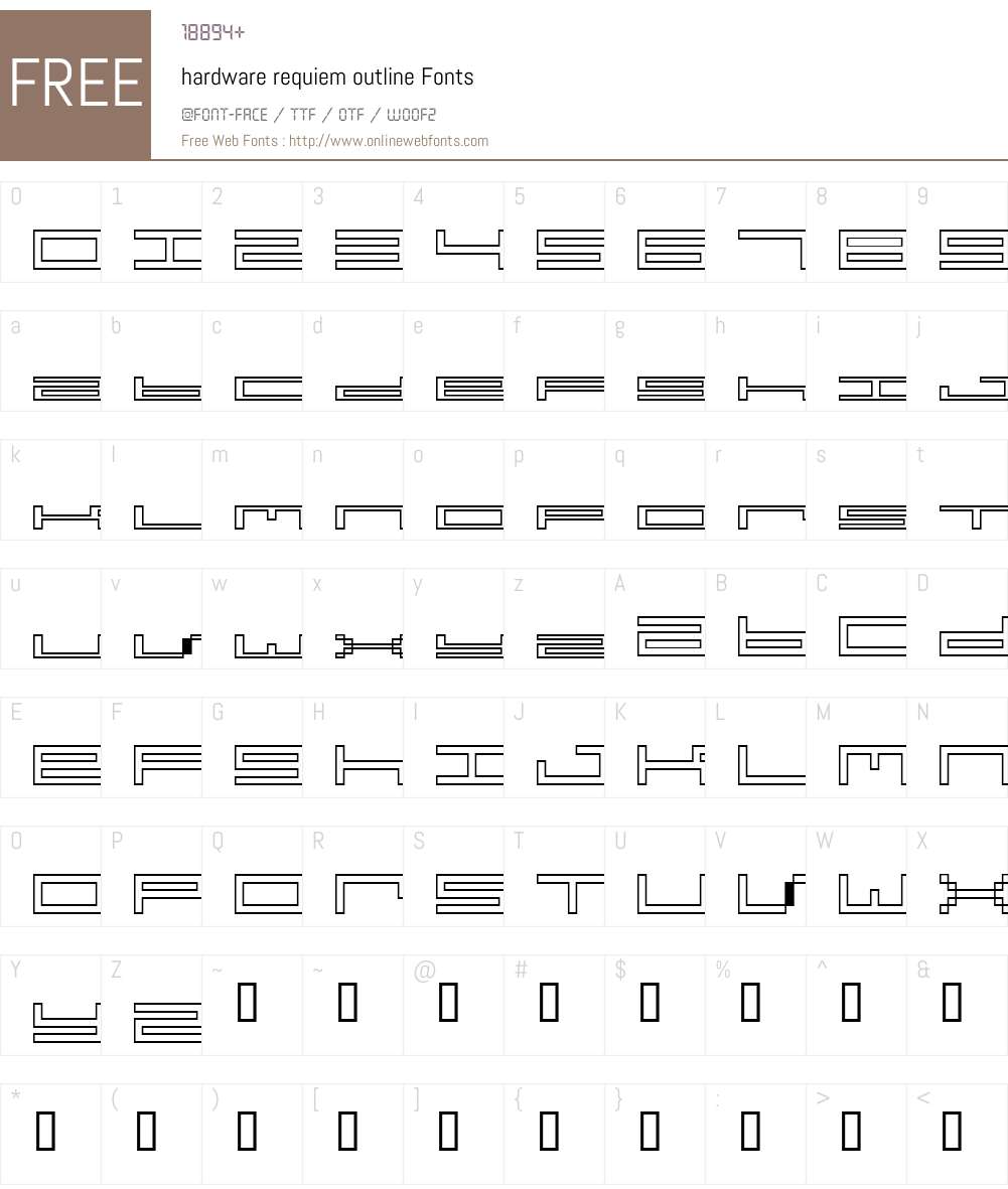 hardware requiem outline Font Screenshots