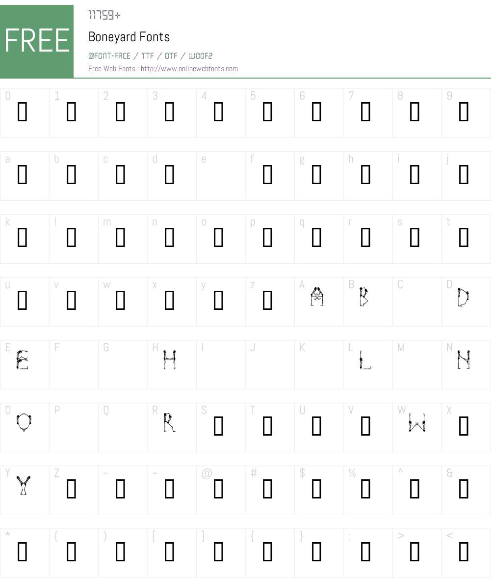 Boneyard Font Screenshots