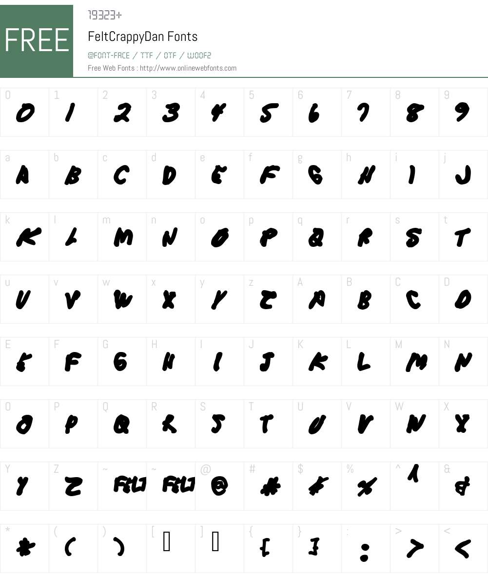 FeltCrappyDan Font Screenshots