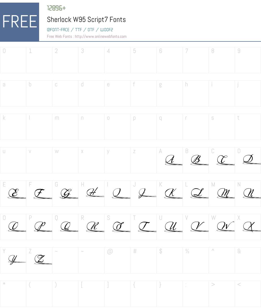SherlockW95-Script7 Font Screenshots