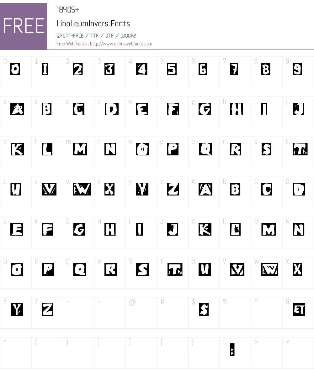 LinoLeumInvers Font Screenshots
