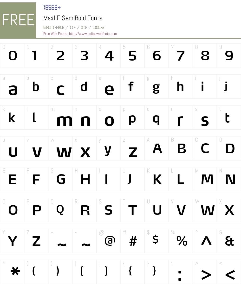 MaxLF-SemiBold Font Screenshots