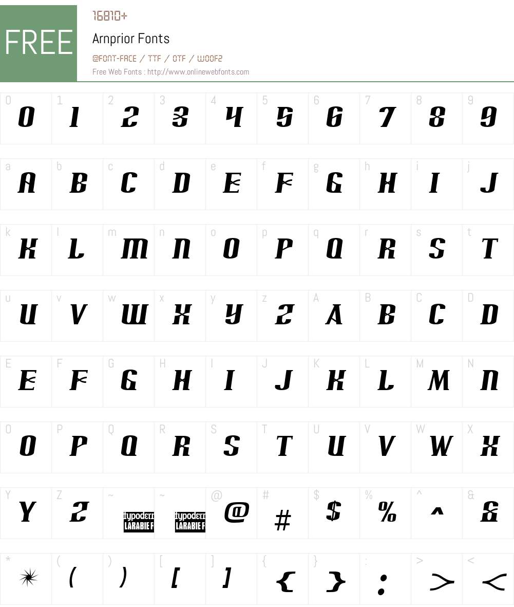 Arnprior Font Screenshots