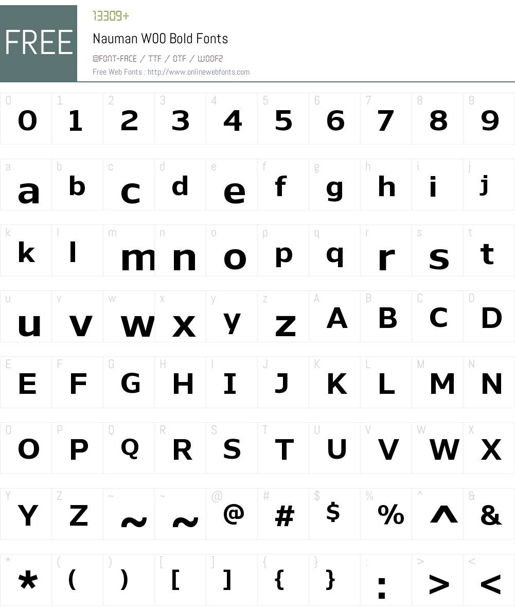 NaumanW00-Bold Font Screenshots