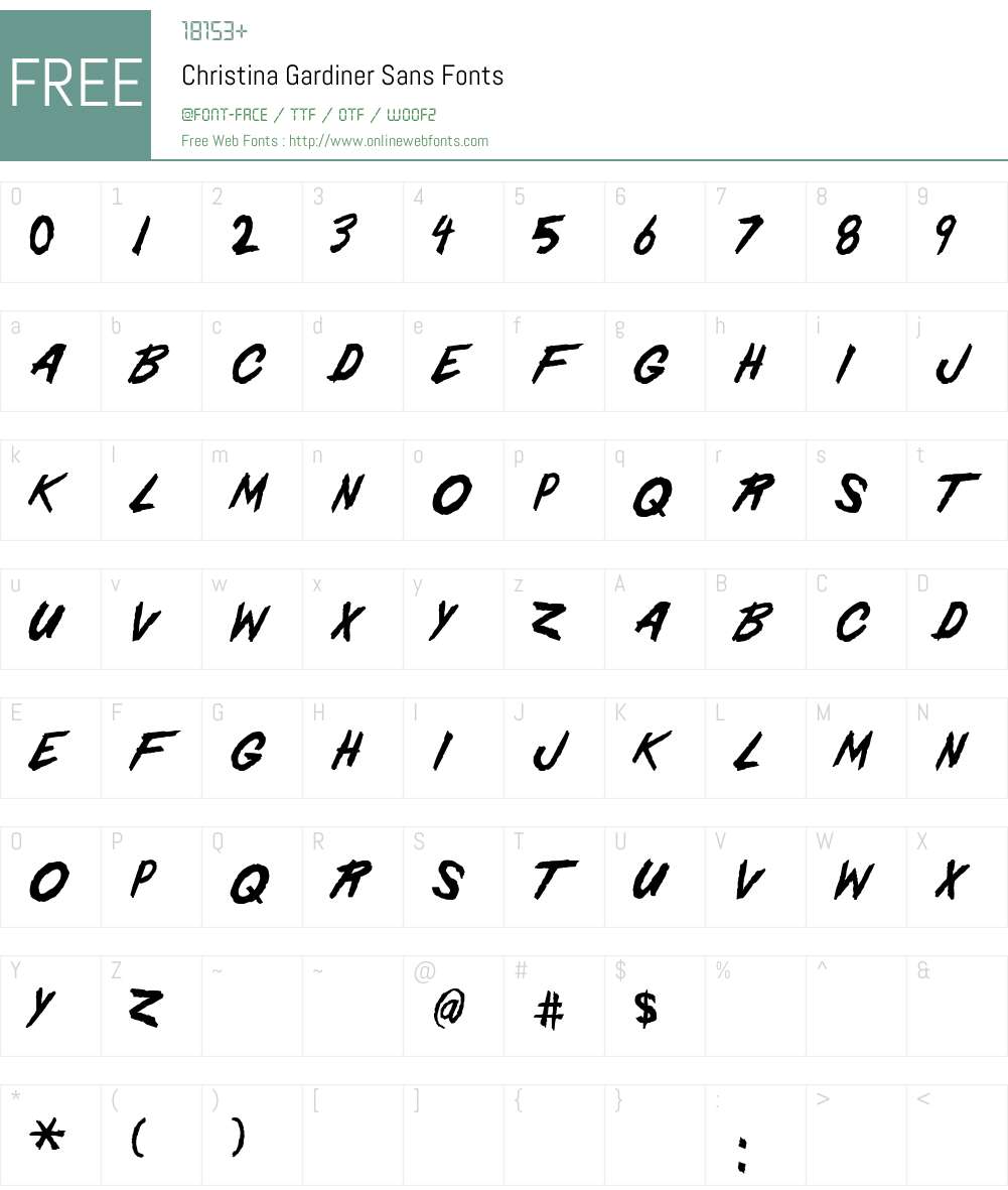 Christina Gardiner Sans Font Screenshots