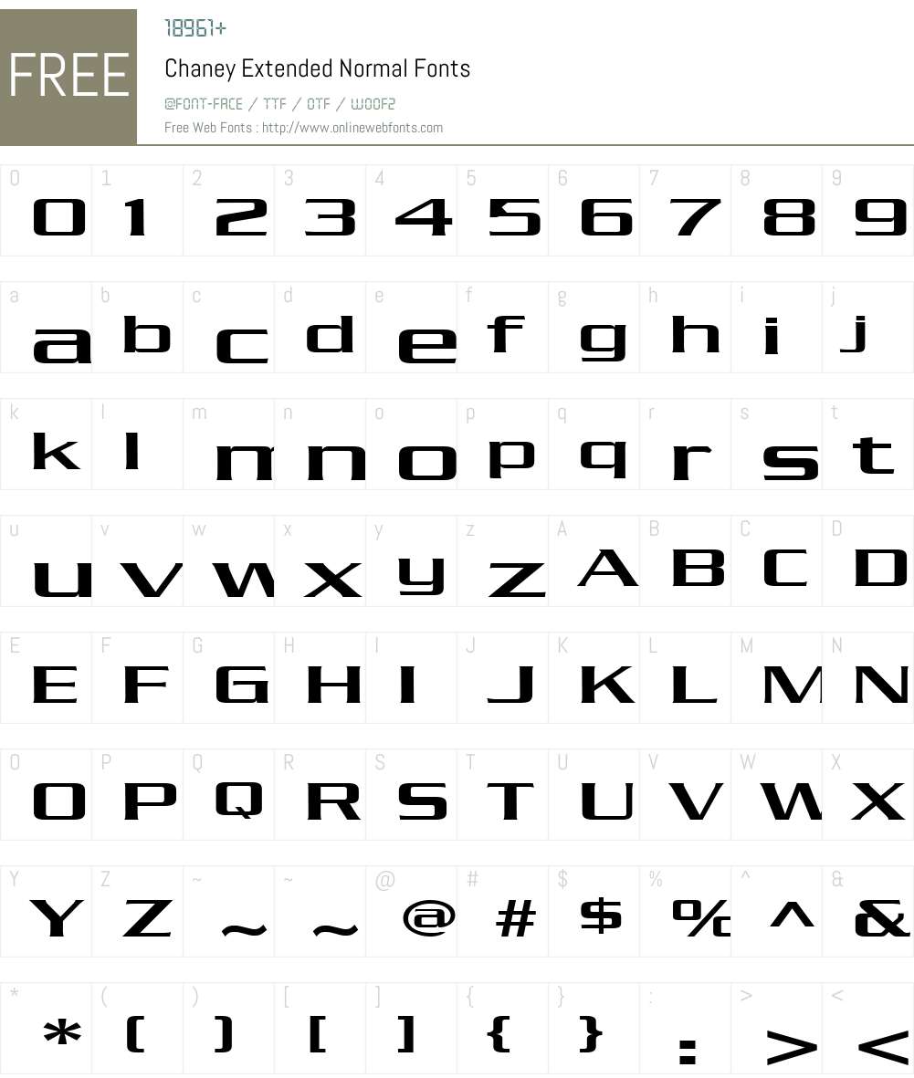 Chaney Extended Font Screenshots