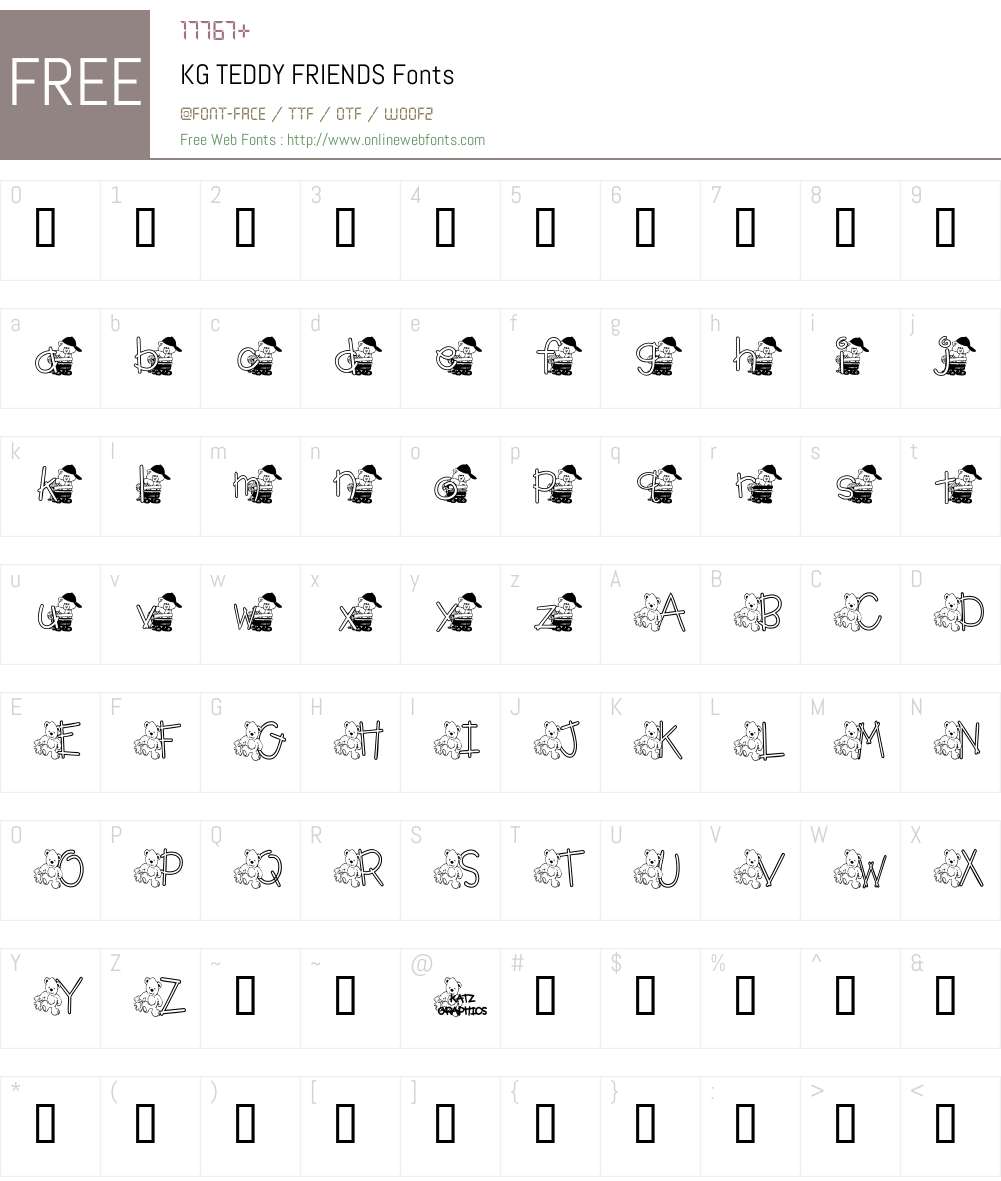 KG TEDDY FRIENDS Font Screenshots