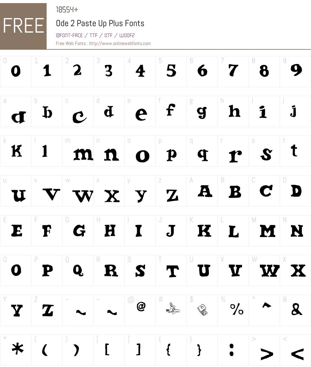 Ode 2 Paste Up Plus Font Screenshots