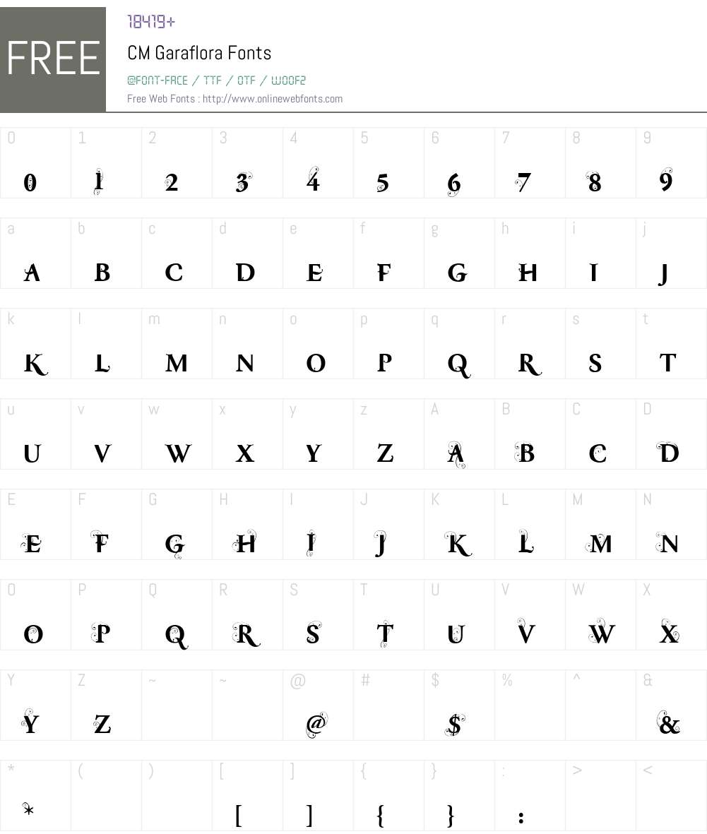 CM Garaflora Font Screenshots