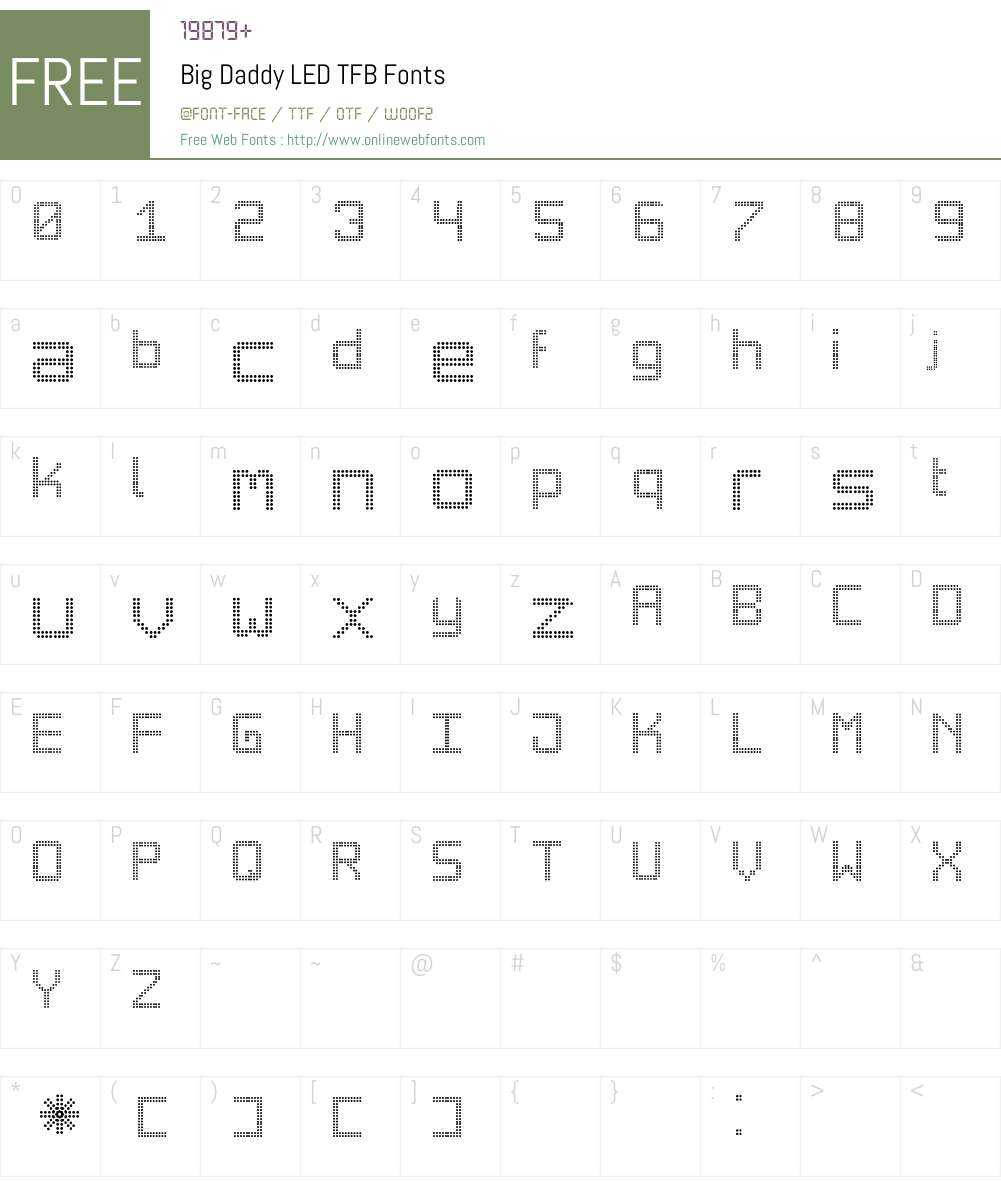 Big Daddy LED TFB Font Screenshots