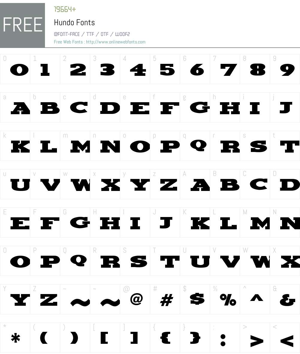 Hundo Font Screenshots