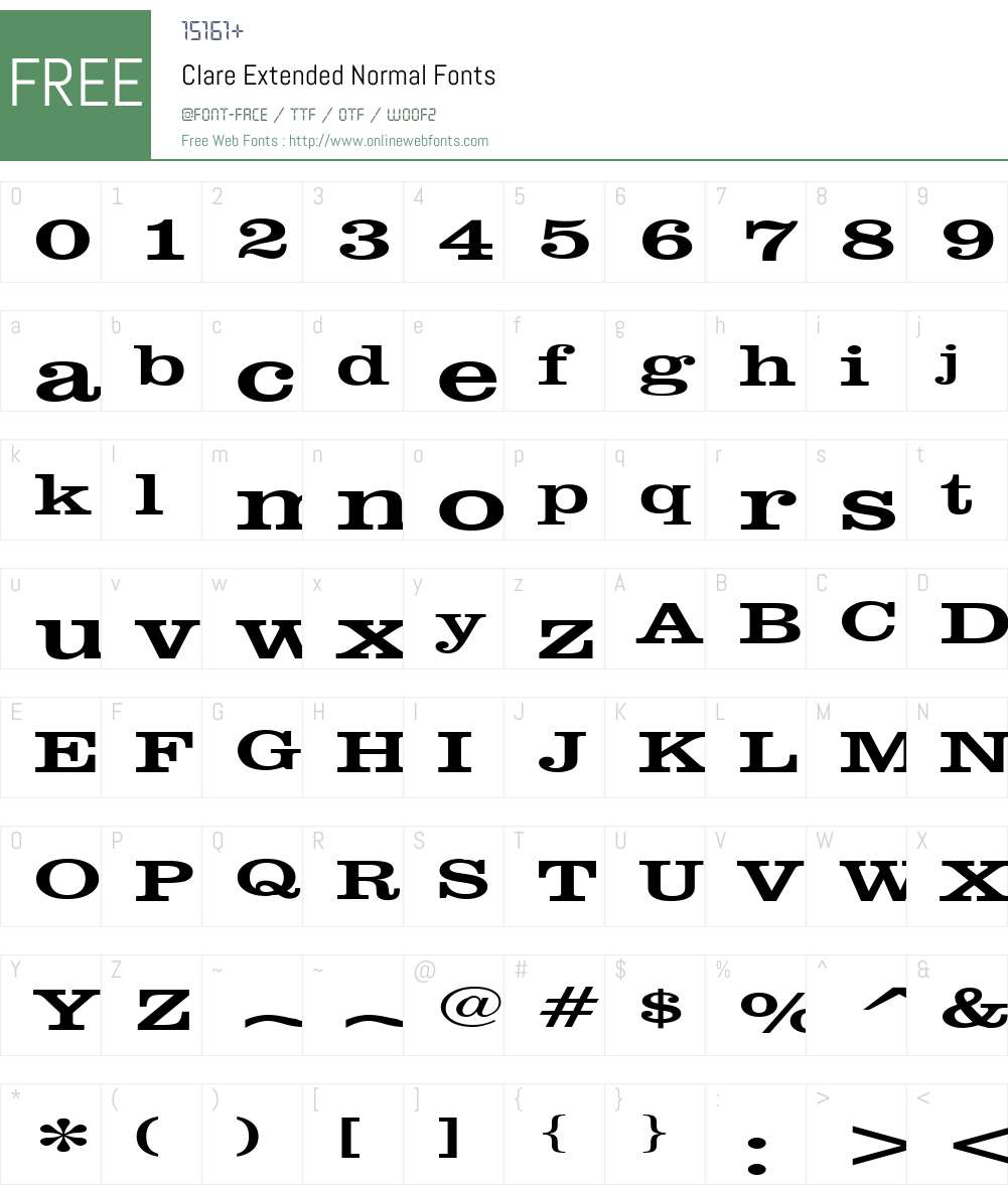 Clare Extended Font Screenshots